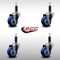 Service Caster 3'' SS Blue Poly Wheel Swivel 1'' Expanding Stem Caster Set, 4PK SCC-SSEX20S314-PPUB-BLUE-1-4 - alternate 2